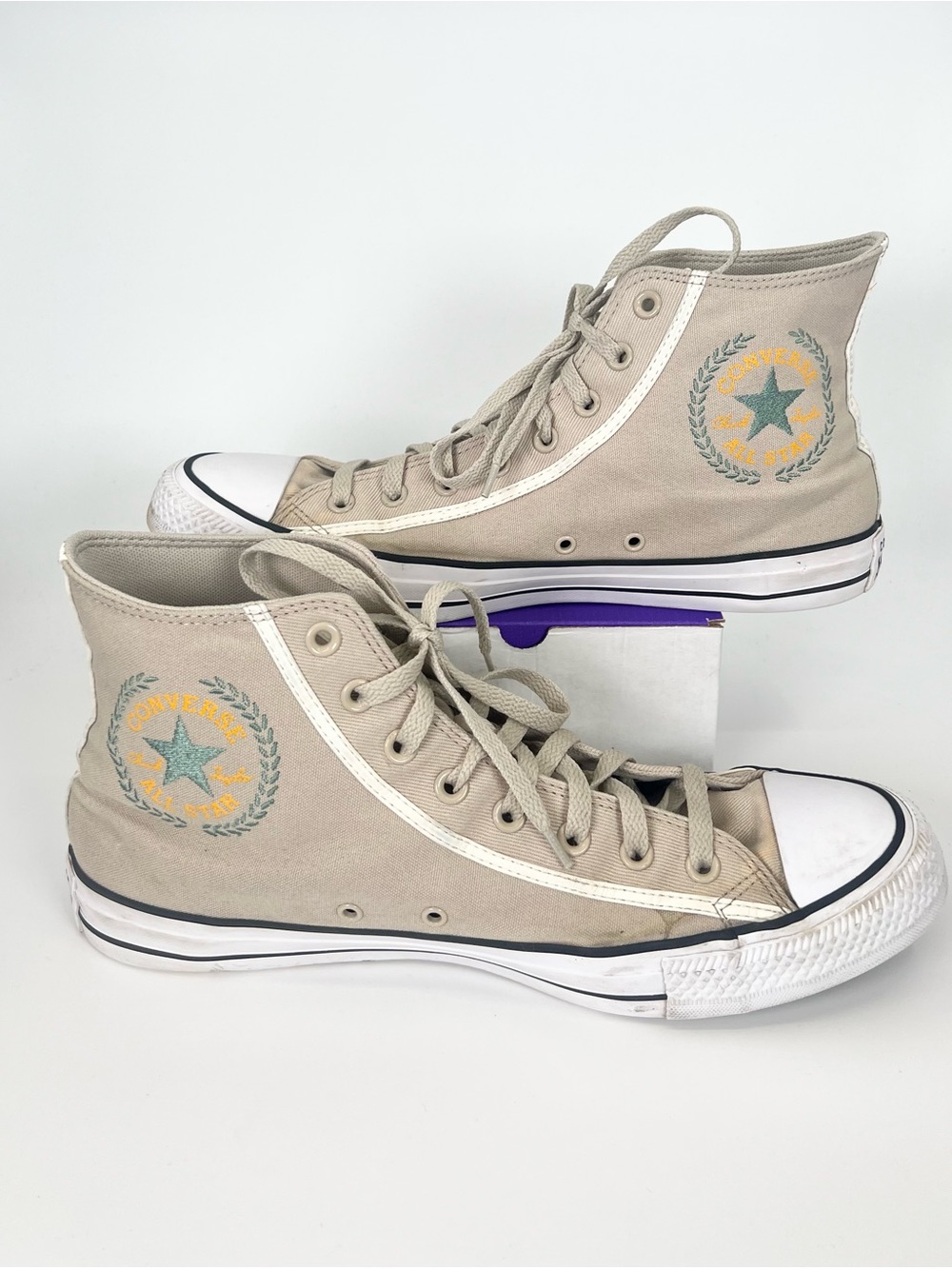 Converse Chuck Taylor All Star High Top Shoes Sneakers Beach Stone Mens 12/ W14